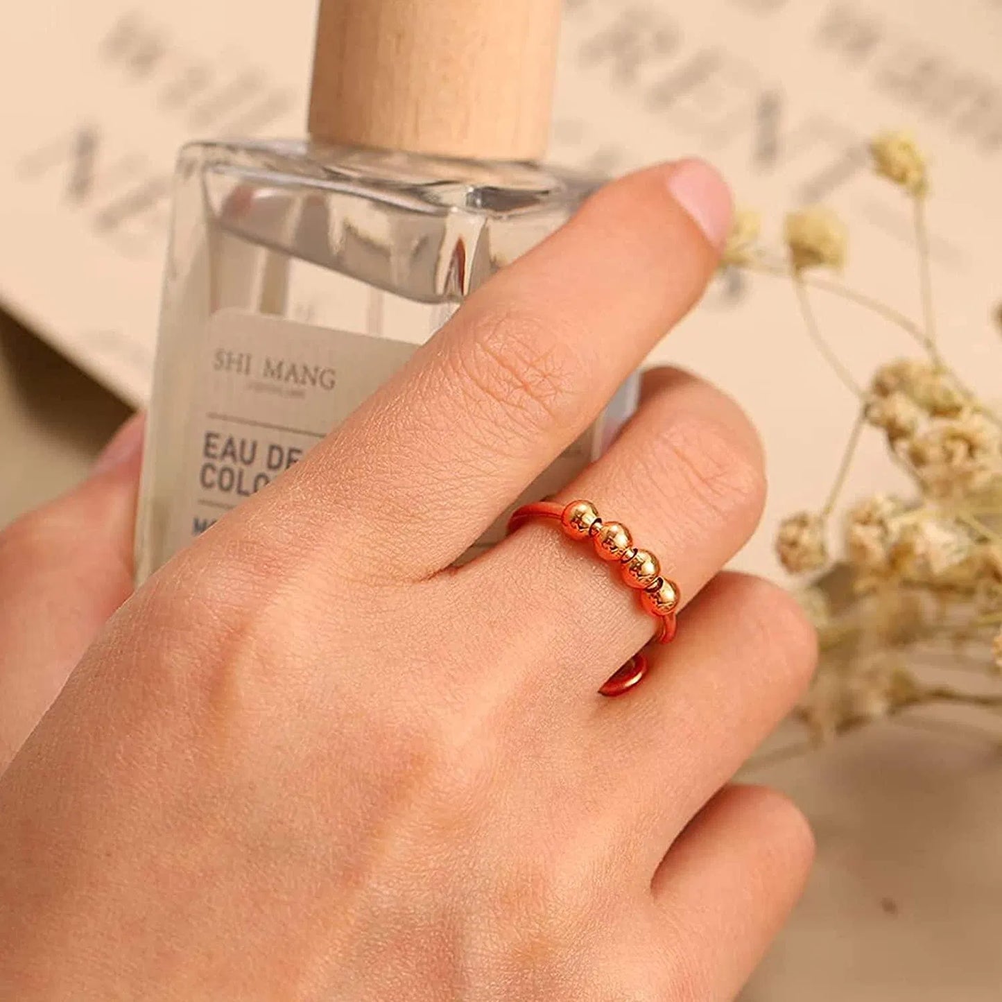 Fidget Beads Ring: Stylish Stress Relief